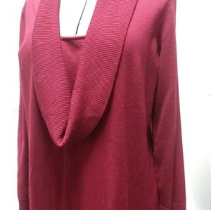 Womens cowl neck knit dress.